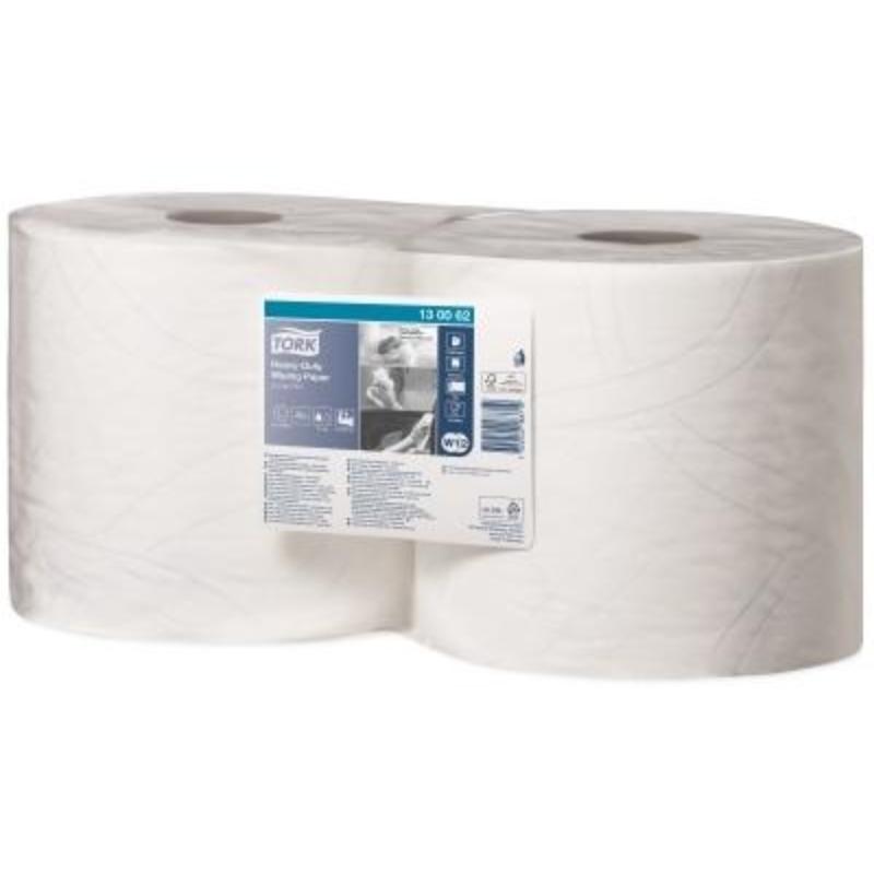 Tork Heavy-Duty priemyselná papierová utierka malý kotúč, Premium, biela, 2 vrstvy, dĺžka 170 m, 2 kotúče v kartóne