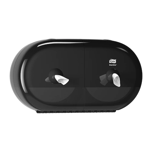 Tork SmartOne mini zásobník na toaletný papier v kotúči, čierny plast, malý, dvojitý, systém T9