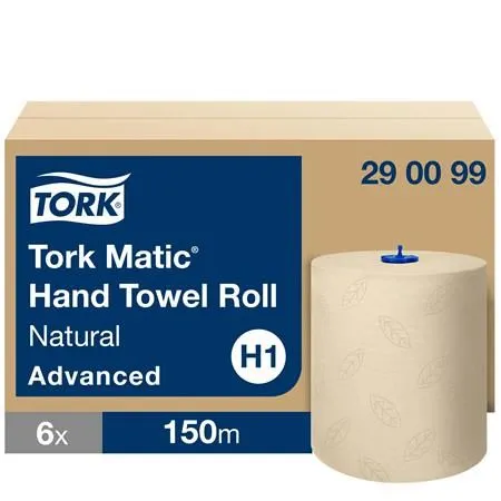 Tork Matic papierové utierky v kotúči, Advanced, natural, 2 vrstvy, dĺžka 150m, 6 ks v kartóne