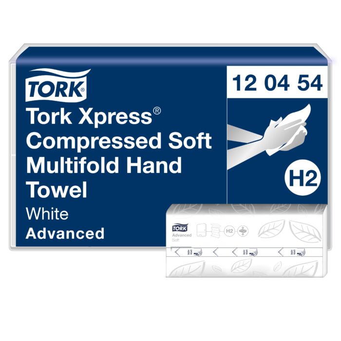 Tork skladané stlačené papierové utierky Interfold/Multifold, Advanced, jemné, biele, 2 vrstvy, 2400 ks v kartóne, 12 balíkov po 200 ks